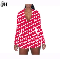 

Women Customized Valentine's Day Romper Onesie Multicolor Sleepwear Pajama Oneise