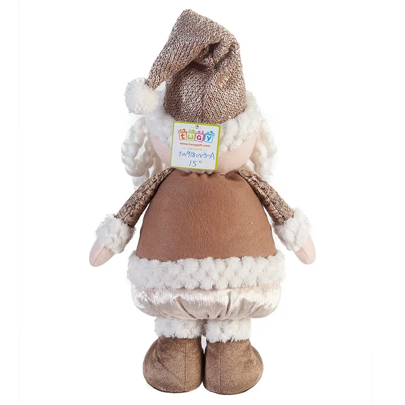 
Supply christmas decoration standing plush dolls 15 inch christmas santa claus 