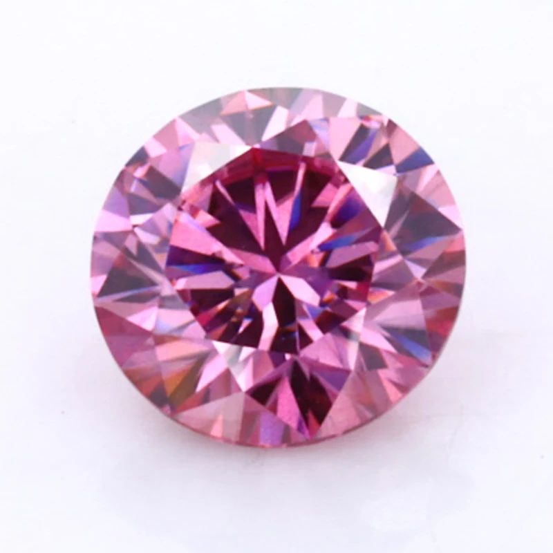 

Starsgem pink color synthetic moissanite round brilliant cut pink moissanite with certificate