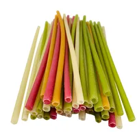 

Natural Biodegradable Edible Rice Drinking Straws Mix Color Sugarcane Bagasse straws Eco-Friendly new Rice straw