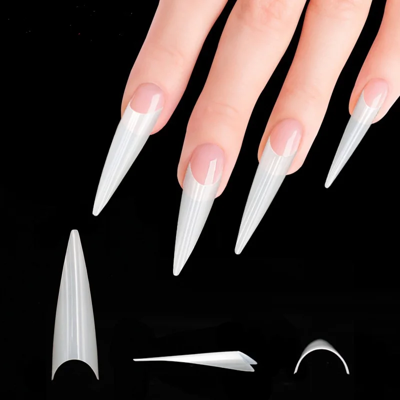

Nail Pointed Tips Stiletto French Acrylic False ABS Nails Tips