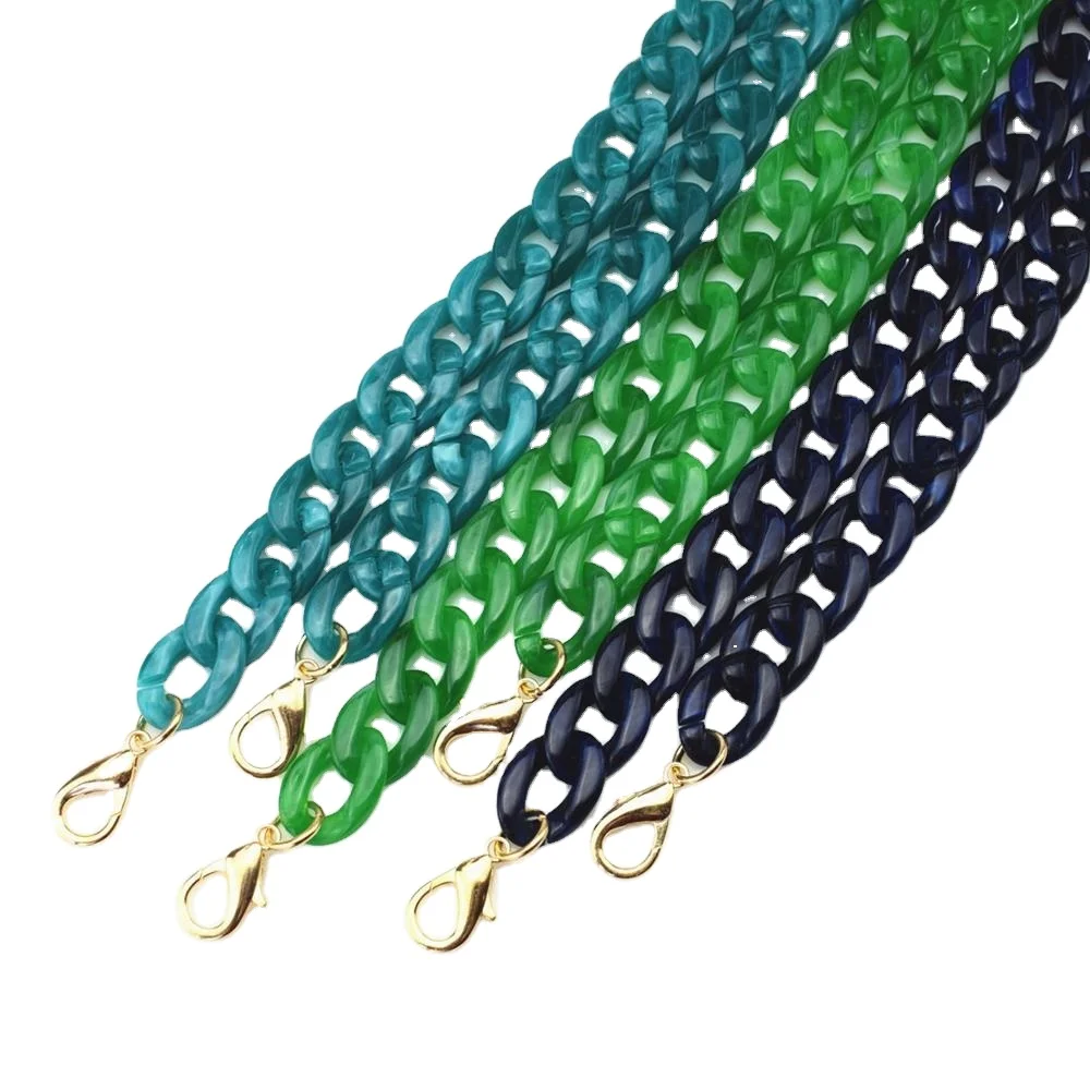 

Meetee B-C015 Emerald Green Jade-green Plastic Bag Resin Chain, Color