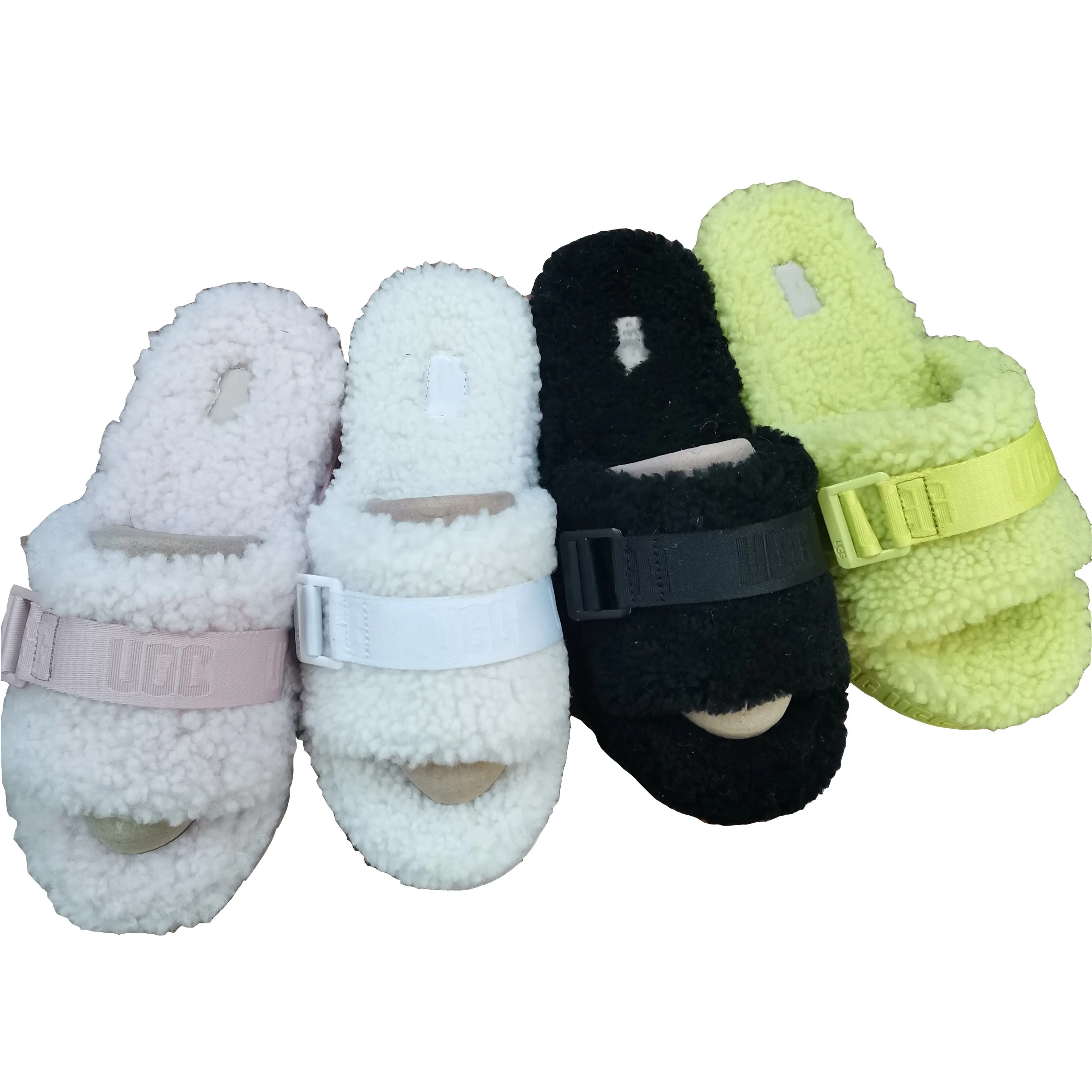 

NEW high quality Uggging popular Women's Fluff Yeah Slide Slippers, Black/green/white/pink