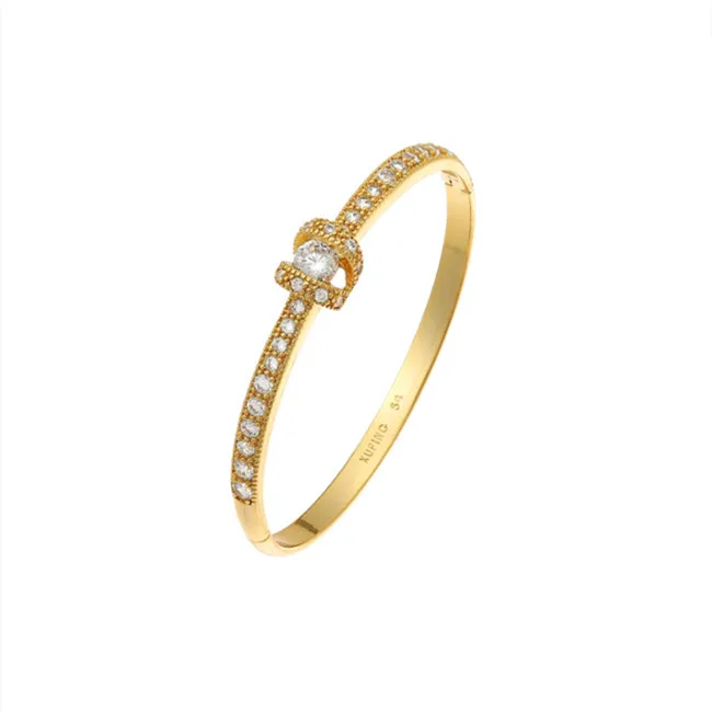 

24K Gold Plated Cubic Hoop Zirconia Bracelet