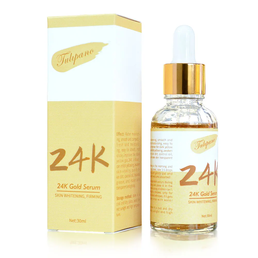 

OEM ODM Whitening Hyaluronic Acid Face Serum Eye Anti Aging Ampoule Collagen 24K Gold Vitamin C Serum, Customed color