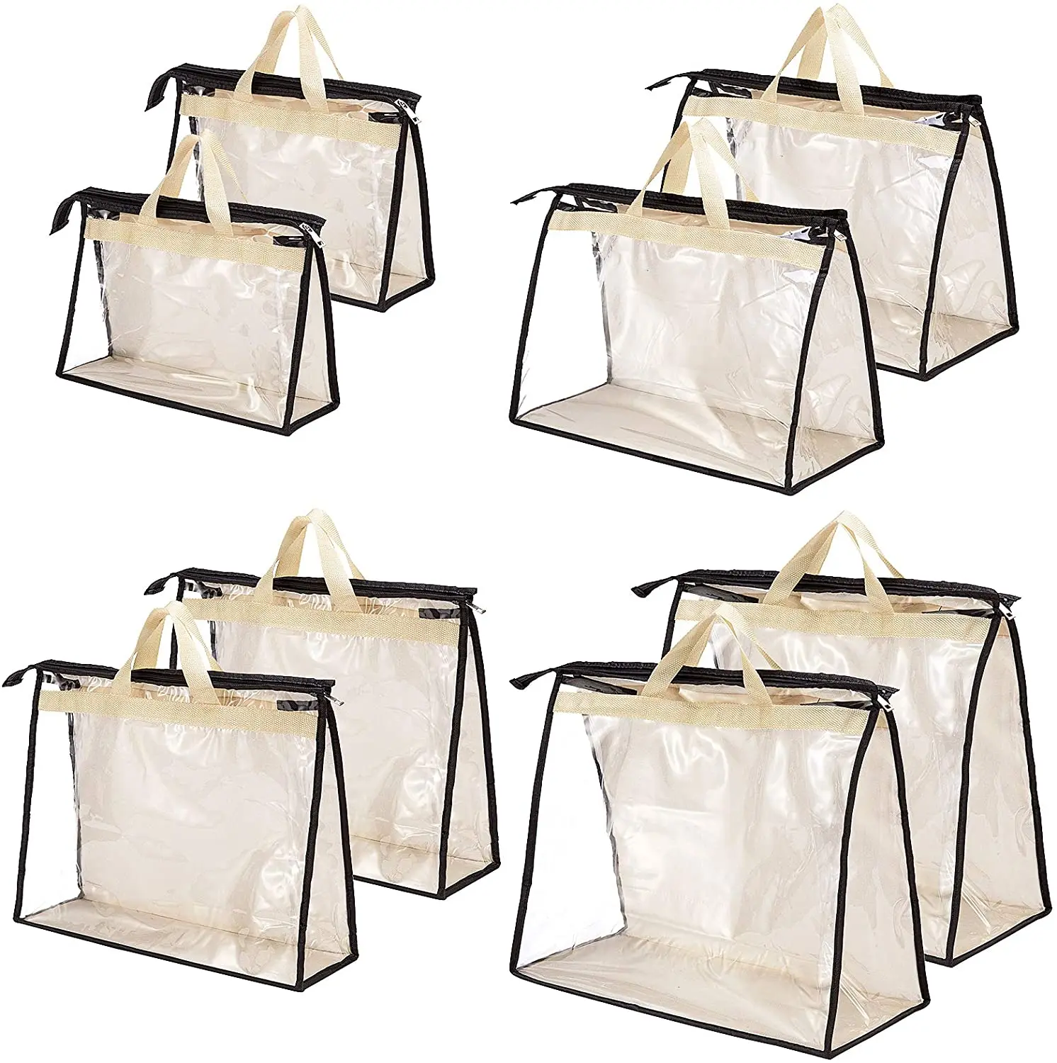 

Handbag Dust Cover Bag Transparent PVC Purse Storage Organizer Hanging Closet Bag Protector Clear Dust-proof Bag with Zipper and