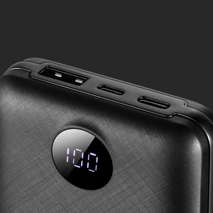 j Free Sample 10000mAh lightweight small size with LED light Li-Polymer high capacity slim power bank