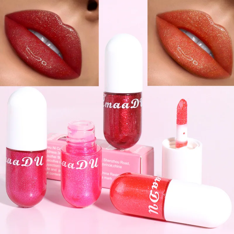 

Shiny Diamond Lipstick Bead Moisturizing 3D Crystal Jelly Color Dup Lip Glossy