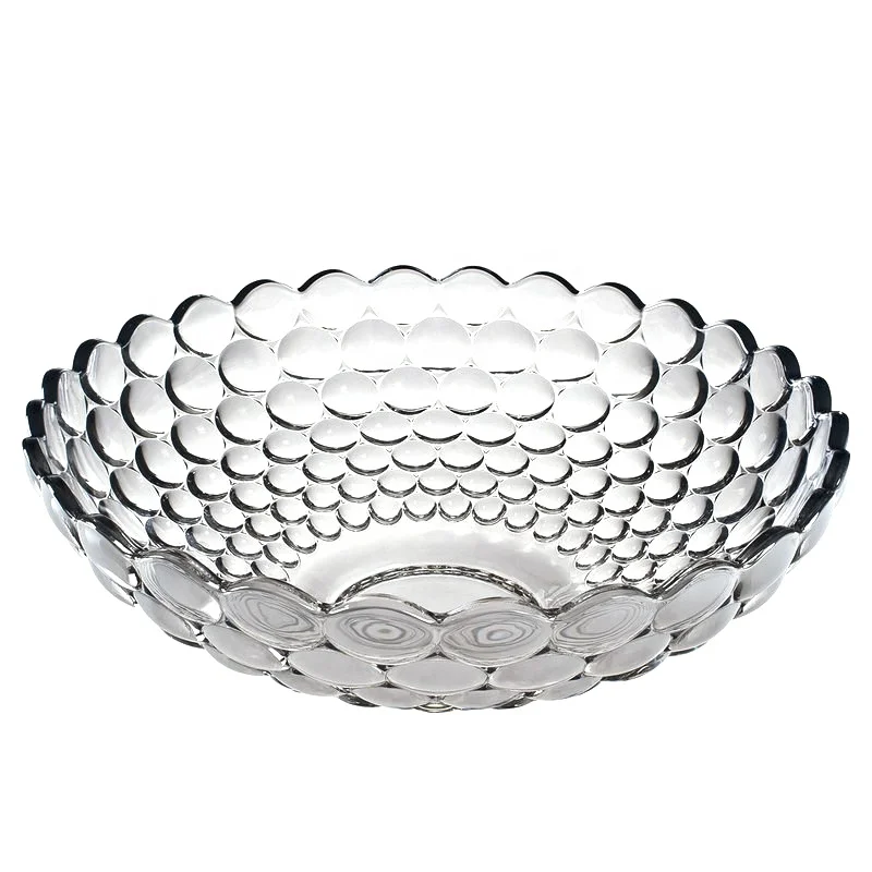 批发经典波希米亚设计大玻璃碗,带金色装饰 - buy fruit plate,glass