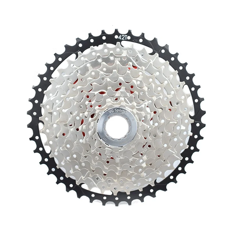 

VG Sports 10 Speed 11-42T Bicycle Cassette Freewheel for MTB Mountain Bike, Silver