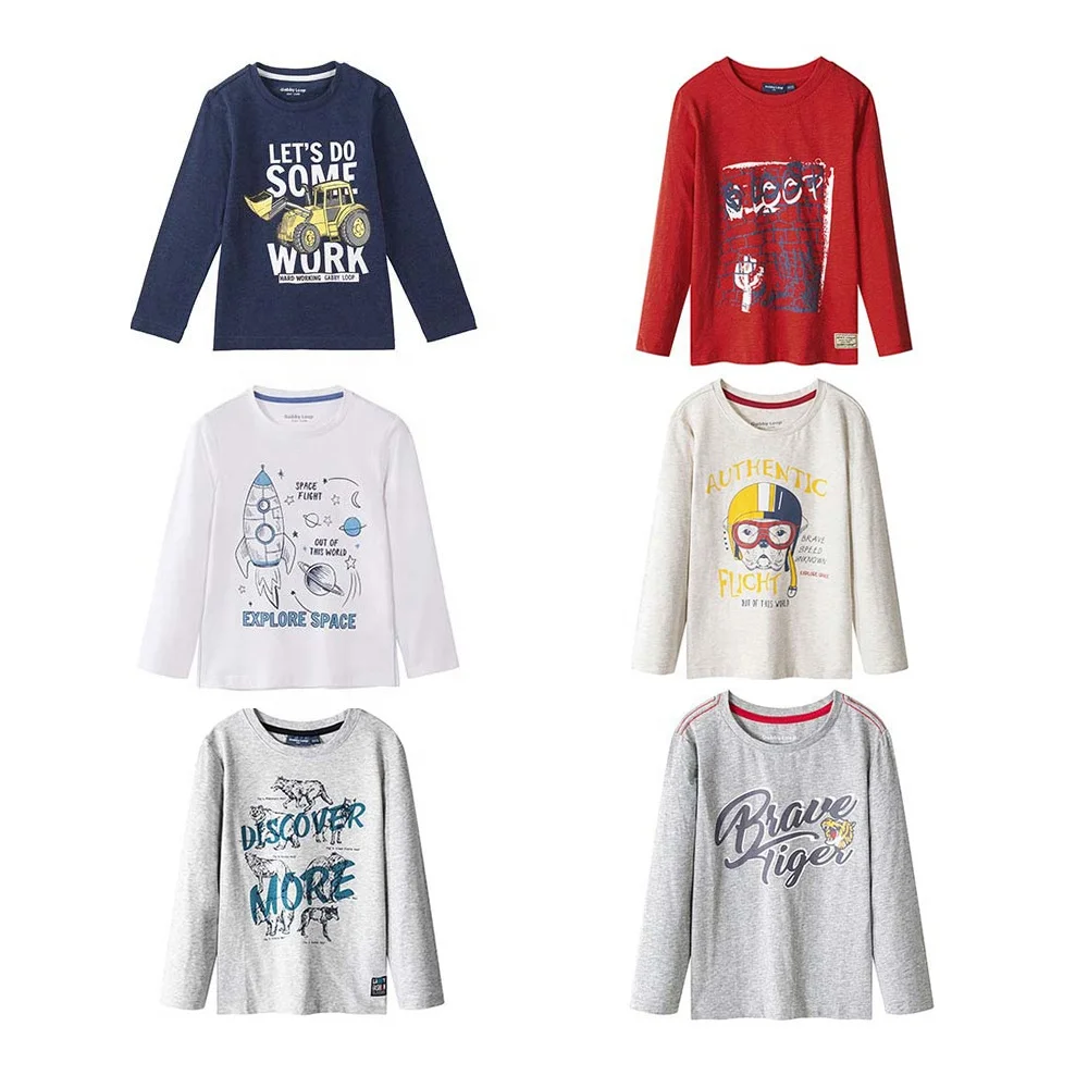 

Gabby Loop Printing Cotton Printed T-Shirt Round Neck Kids for Boys Long Sleeve New Design Boys T Shirt, Picture