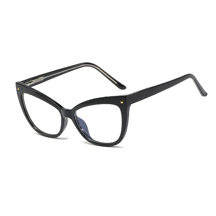 

93343 TR90+Metal Blue light blocking glasses women cat eye with spring hinge optical frames