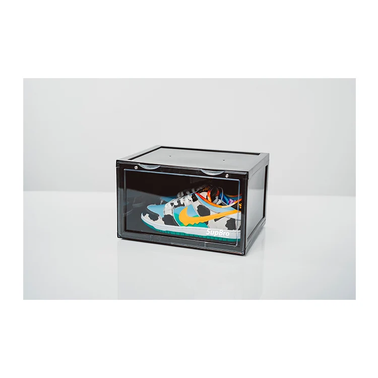 

SupBro New Shoe Storage Box Transparent Plastic Side Opening Shoe Box