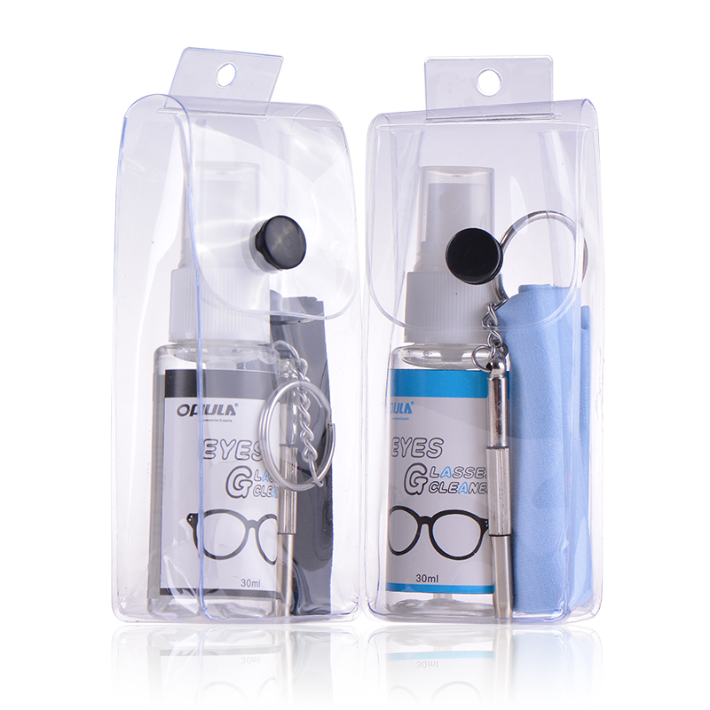 

OPULA eyeglasses cleaner kit 2in1 30ml spray cleaner can be customized., Red/bule/black/green