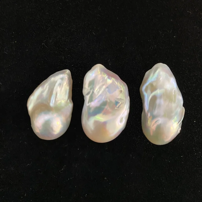 

Nucleated irregular shape baroque pearl A 2A 3A quality 15-16mm Half hole loose freshwater pearls for rings jewelry making