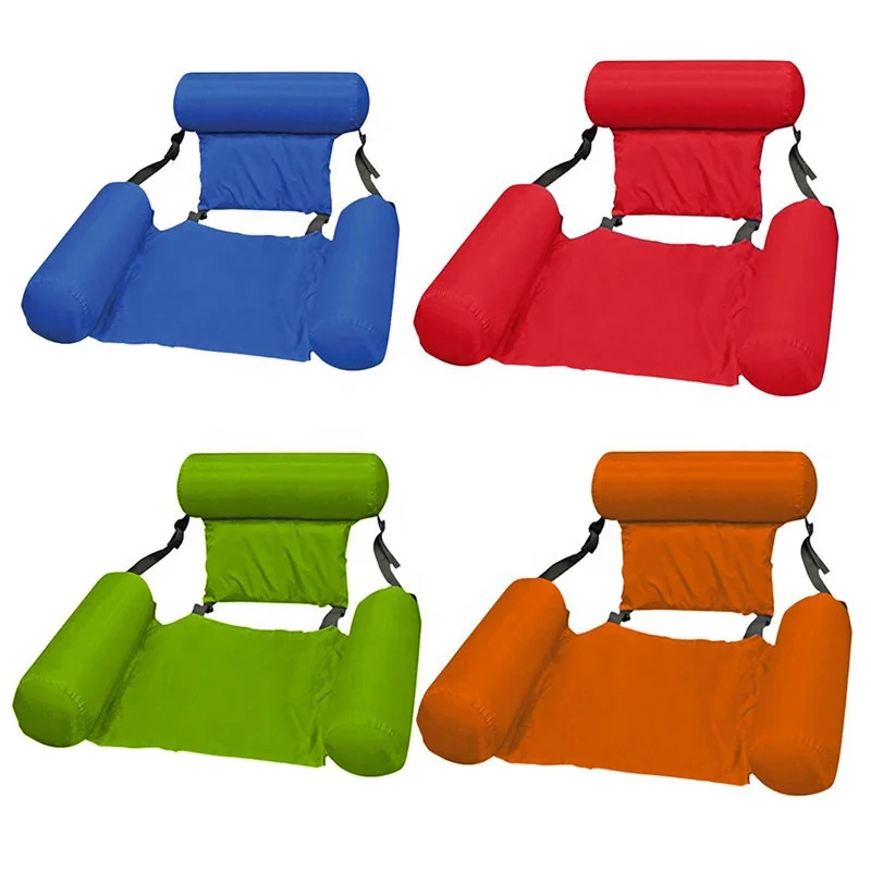 

2021 inflatable sofa floating bed foldable summer backrest floating drainage inflatable pool lounge chair, Blue,red,orange,green
