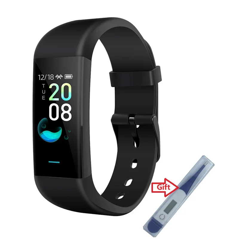 

Complimentary Thermom + Fitness Tracker with Heart Rate Blood Pressure Blood Oxygen Sleep Monitor Smart Watch Bracelet Band