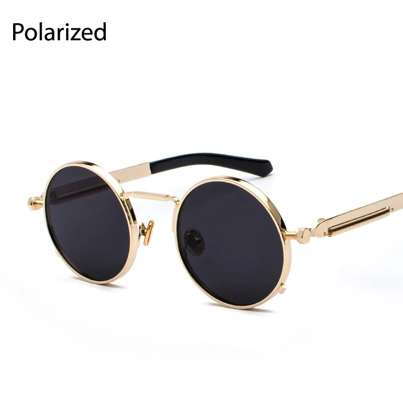 

wholesale metal circle sun glasses retro custom logo unisex vintage polarized round sunglasses men