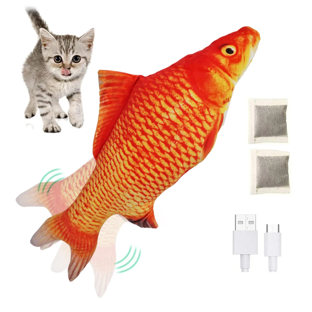 

soft plush usb electric interactive floppy fish cat toy, 12 choice