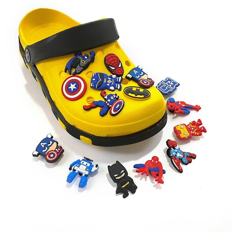 

New Arrival PVC Material designer custom superhero cartoon shoe charms, Pictures shown