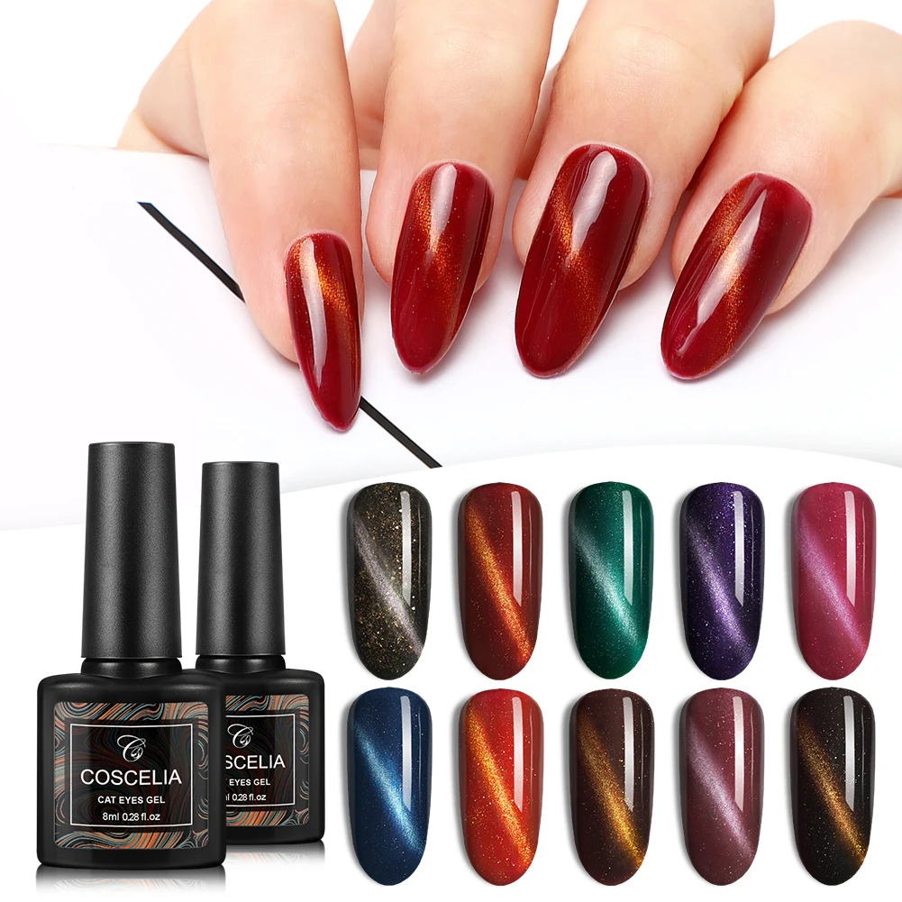 

COSCELIA New Type Gel Polish Friendly Tasteless Cat Eye Gel Polish, 10 colors