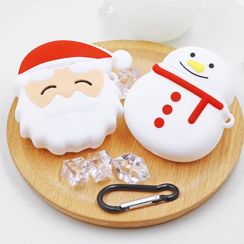 

2021 For Airpods Case 3d Christmas Design Earphone Cases For Apple Airpod 1 2 4Protect Cover Accessories With Finger Ring Strap, As pictures