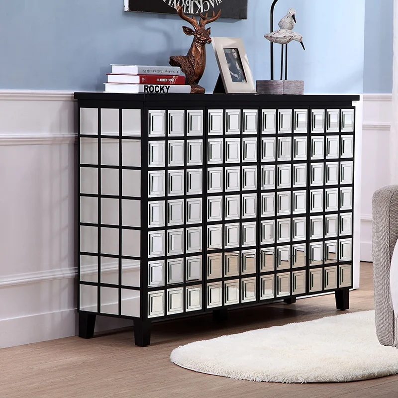 
High gloss french style painted shoe storage living decor cabinet 