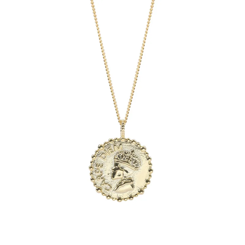 

American Vintage Portrait Unique Sterling Silver Gold Plated Letter Necklace