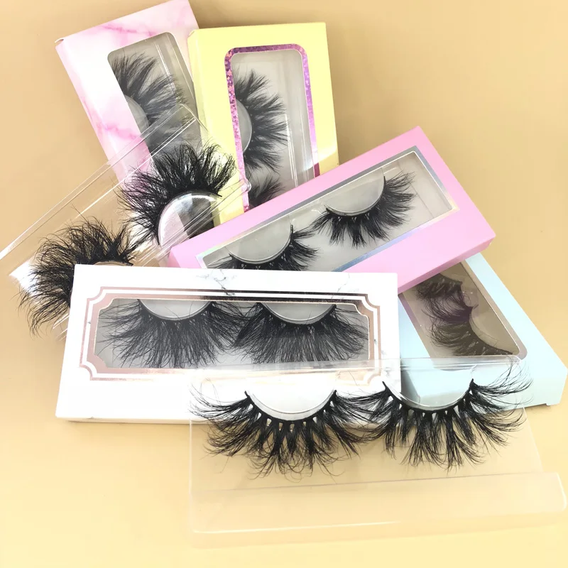 

Low price and high quality eyelashes 100% real mink lashes 25mm 3d lashes and free box
