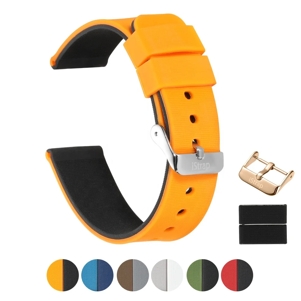 

Custom Double Color Made Silicone Rubber Strap Band For Watch, Multi-color