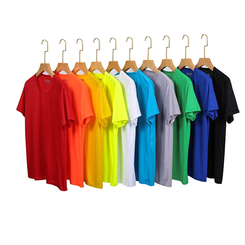 

Summer rice quick drying short sleeve T-shirt pure white short sleeve team clothing customized factory direct wholesale logo