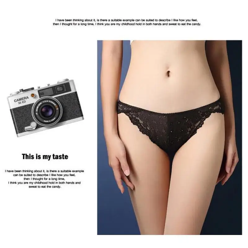 

Drop shipping Hot summer fashion sexy lace breathable low waist transparent ladies briefs briefs panties, Black/bean paste/wine red