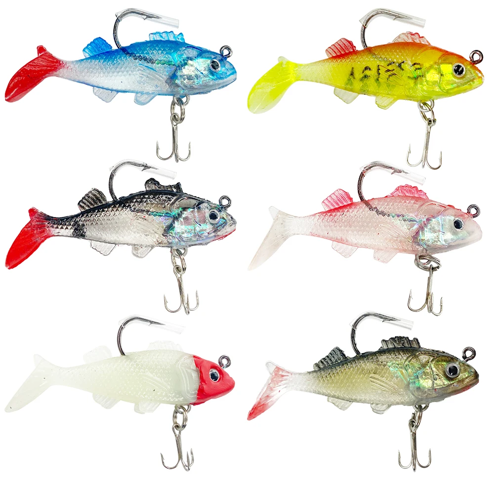 

Newbility 75mm 9.5g trout bait paddle tail soft plastics lures fishing bait, 6 colors or customized
