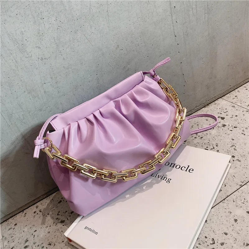 

Custom new fashion cloud chain bag texture retro simple female shoulder and diagonal cross bag, Available in 6 colors with color card