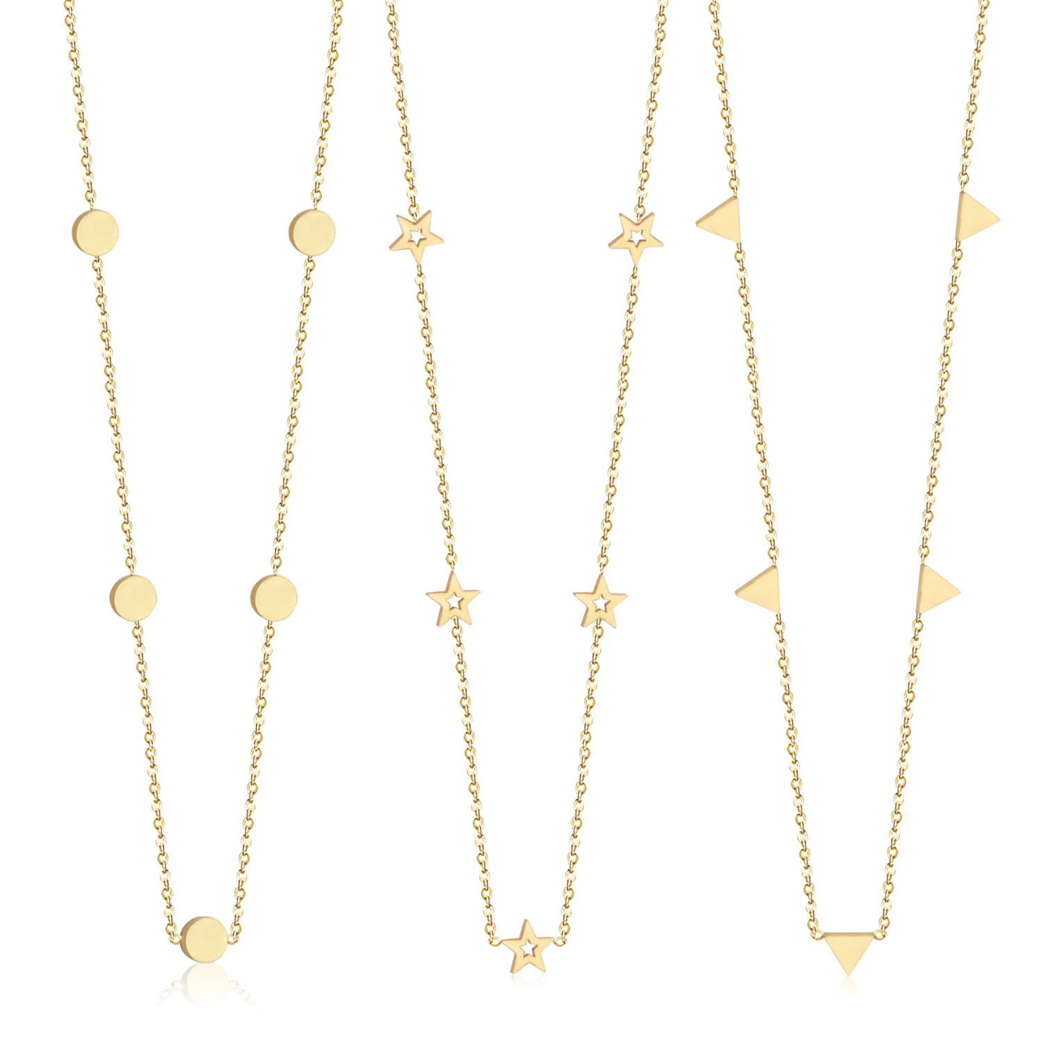 

Wholesale 18K Gold Rose Gold Stainless Steel Minimalist Necklace Chokers, Gold/silver available