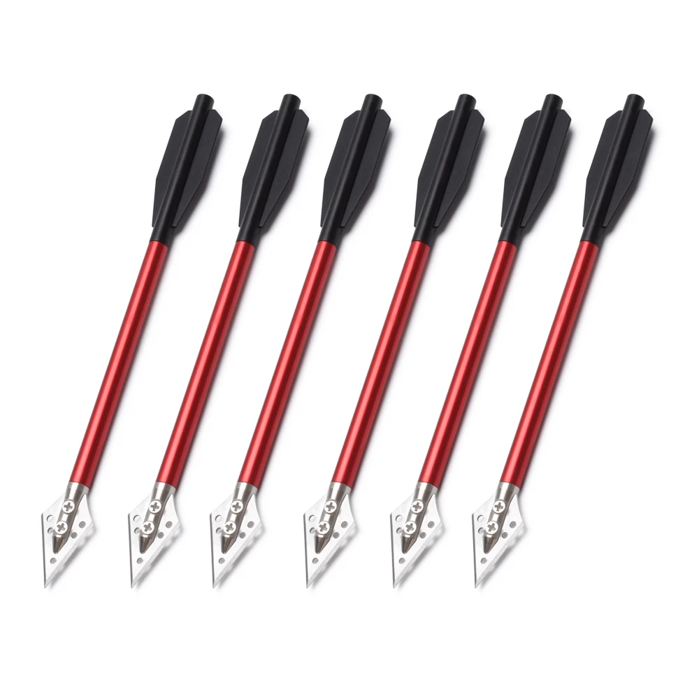 Details about   6X Crossbow Aluminium Bolts Arrows 6.5" Steel Broadhead Tips Hunting Mini Arrows 
