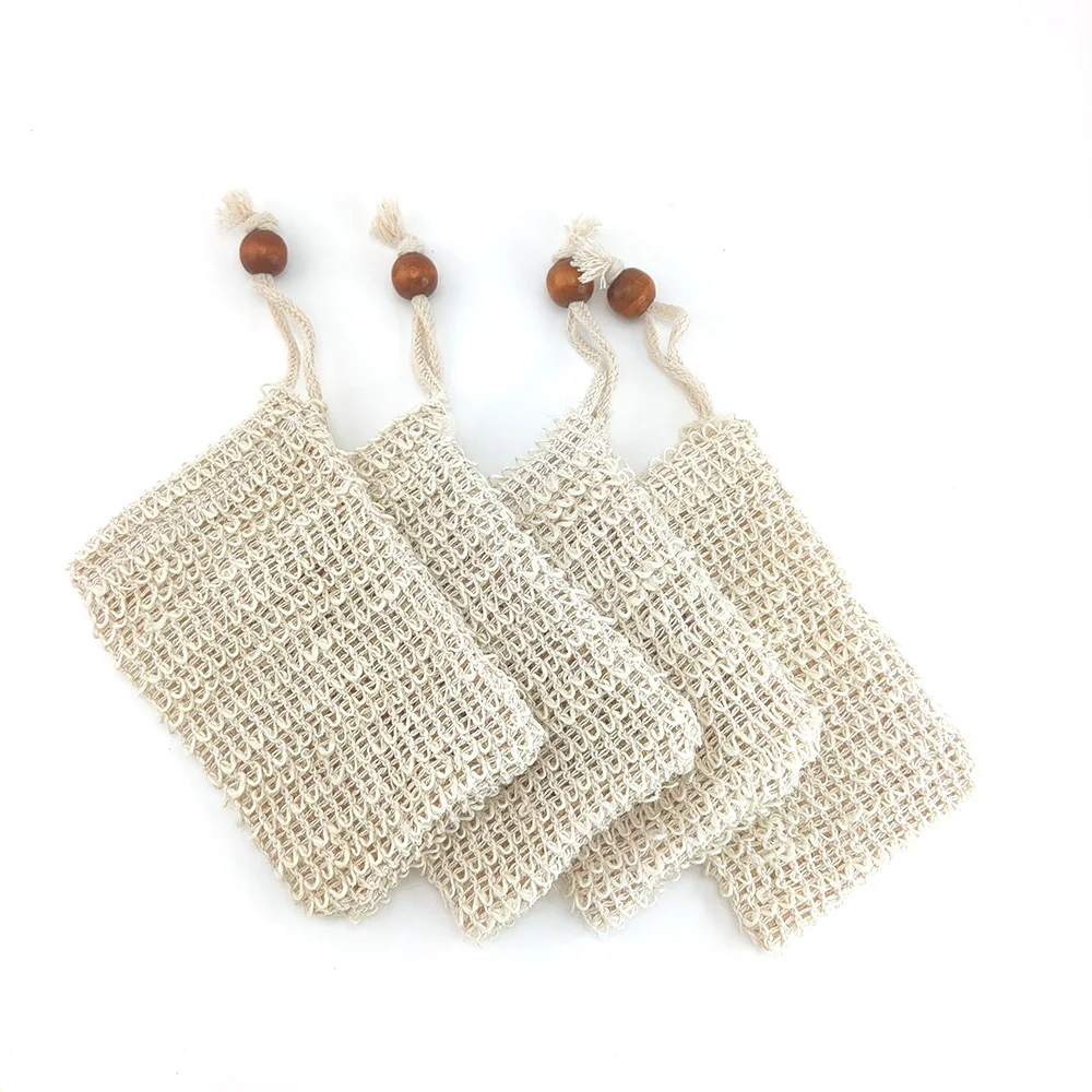 Natural Woven  Exfoliating Soap Bag Saver Exfoliating Bag Zero Waste Pouch Soaps Bags