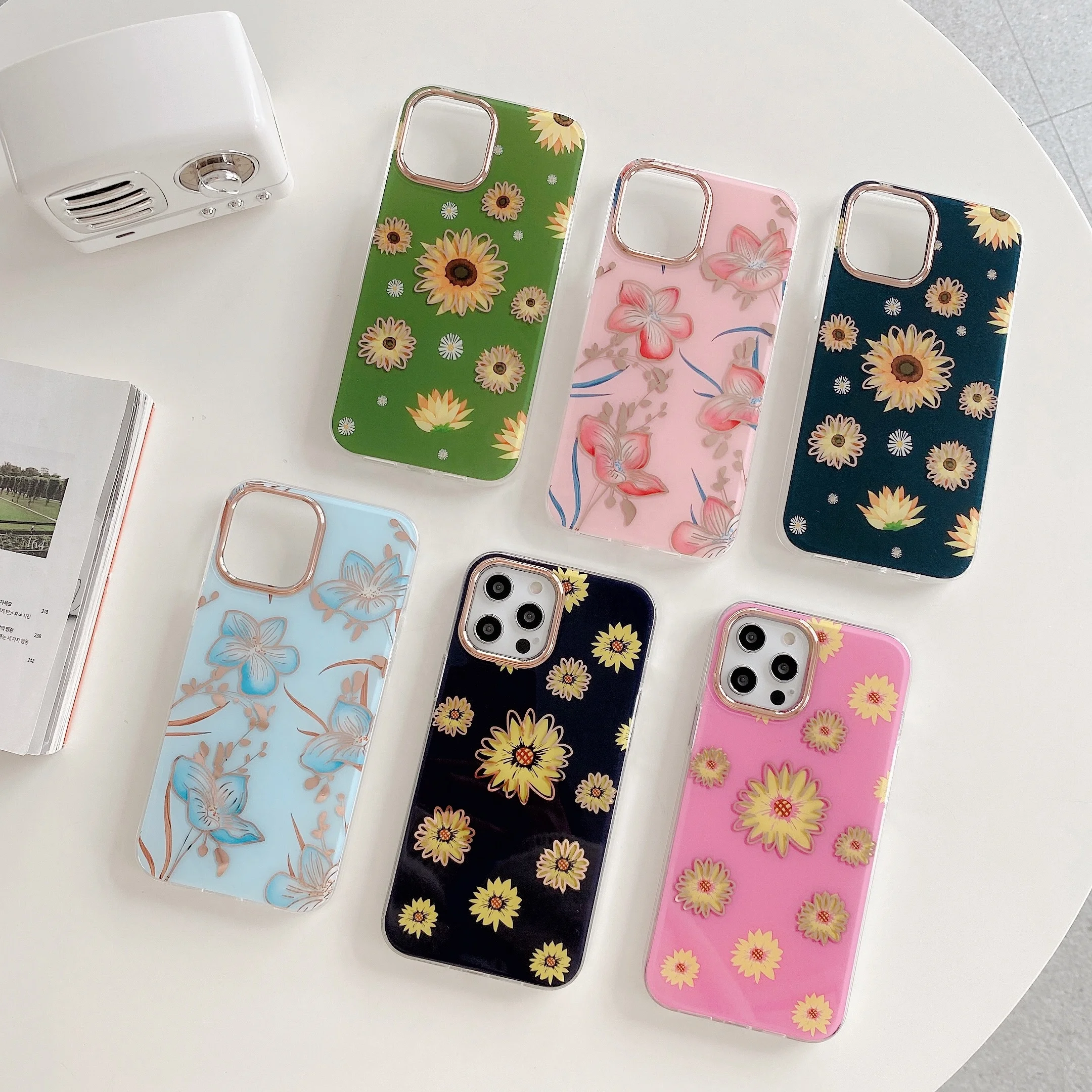 

Custom Printed Flower Back Cover TPU PC Celular Accessories Mobile Phone Case For iPhone 11 12 Pro Max 12 Mini, Multi-color, can be customized