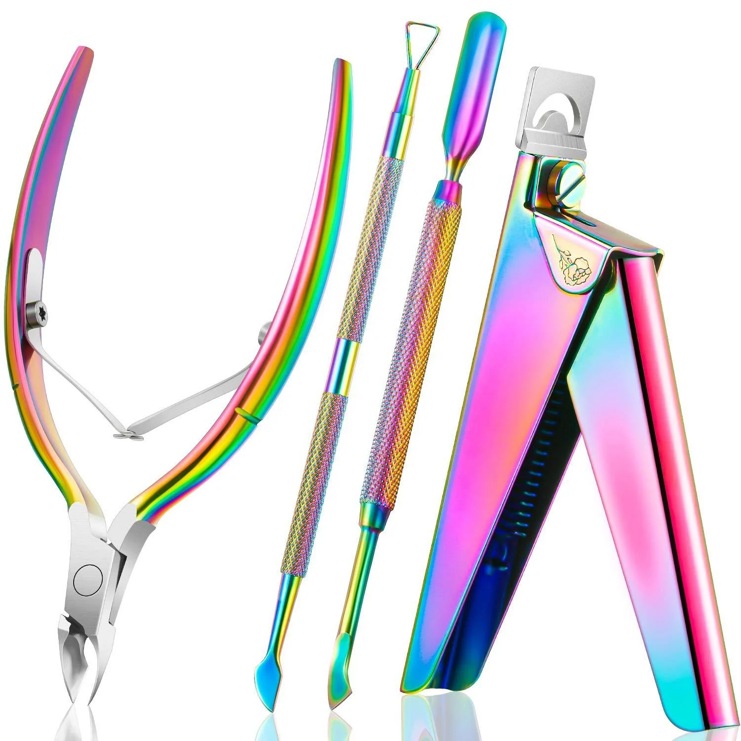 

4Pcs Set Nail One Line Ribbon Cutting Titanium French U-shaped Nail Scissors Stainless Steel Nail Tip Cutter
