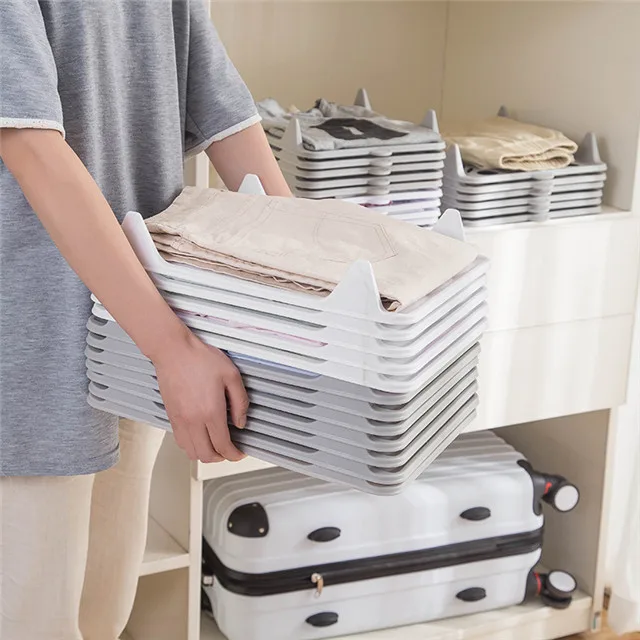 

Simple Storage Lazy Folding Clothes Board Creative Sweater Organizer Wardrobe Storage, As show