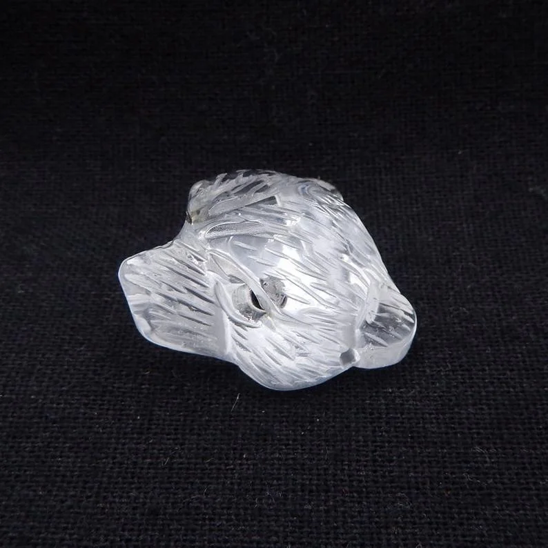 

Wholesale Gemstone Pendant Stone Clear Quartz Bear Pendant Charms For Making Jewelry DIY, 29x29x16mm, 16.2g, Natural