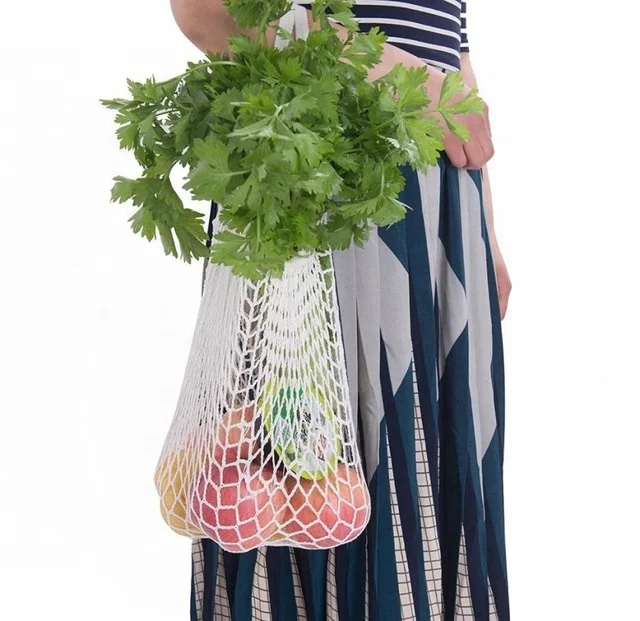 Large Size Cotton Canvas Foods&Fruit Grocery Reusable&Foldable Mesh Women Shopping Tote Bag, Orange/custom