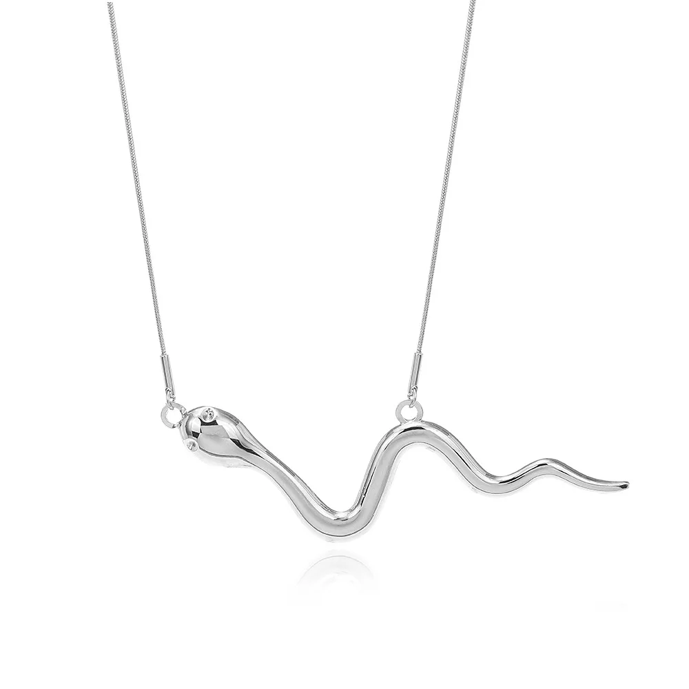 

Stereoscopic Snake Necklace Silver Stainless Steel Snake Pendant Necklace