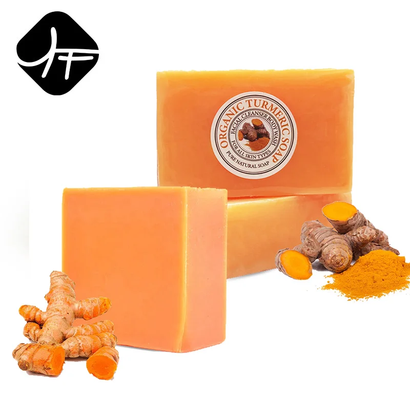 

Private Label Handmade Natural Face Acne Removal Skin Care Organic Turmeric Soap Bar for Skin Whitening