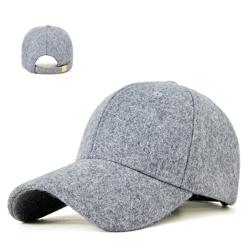 

Wholesale Low Moq Outdoor 6 Panel 100% Polyester Adjustable Blank Sports Wool Baseball Cap Hat For Men