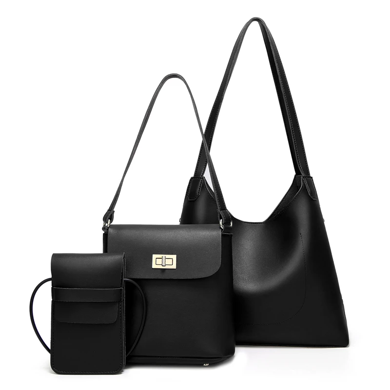 

wholesale good price quality women hand bag sets new 2021 fashion pu leather 3 piece handbags set