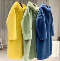 

New Autumn Winter Fur Coat Women Clothes High Quality Imitation Mink Fur Hooded Plus Size Thicken Warm Long Coats Female