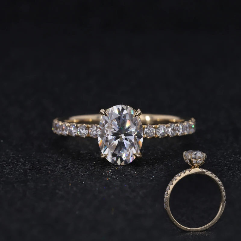 

starsgem 10k yellow gold wedding rings oval cut moissanite diamond ring