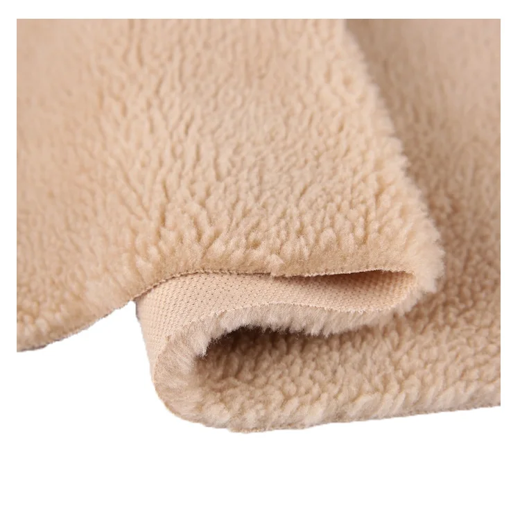 

Warm teddy 100% polyester plain plush fleece knitting fabric for winter jacket garment