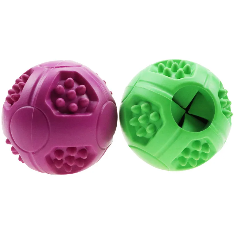 

Pet Dog Puppy Rubber Ball Chew Treat Puzzle Treat Ball Food Dispenser Interactive Dog Toys, Orange,blue,purple,green